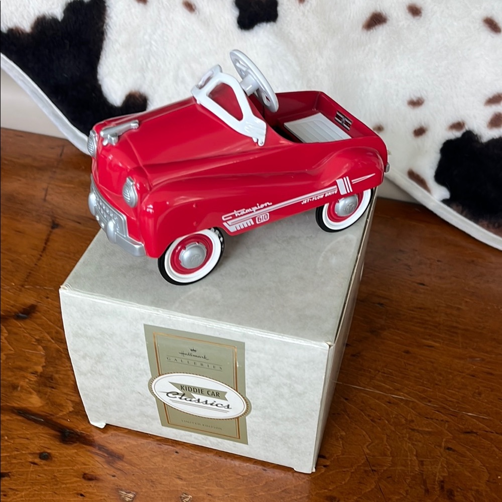 Hallmark Vintage Red and White Pedal Car